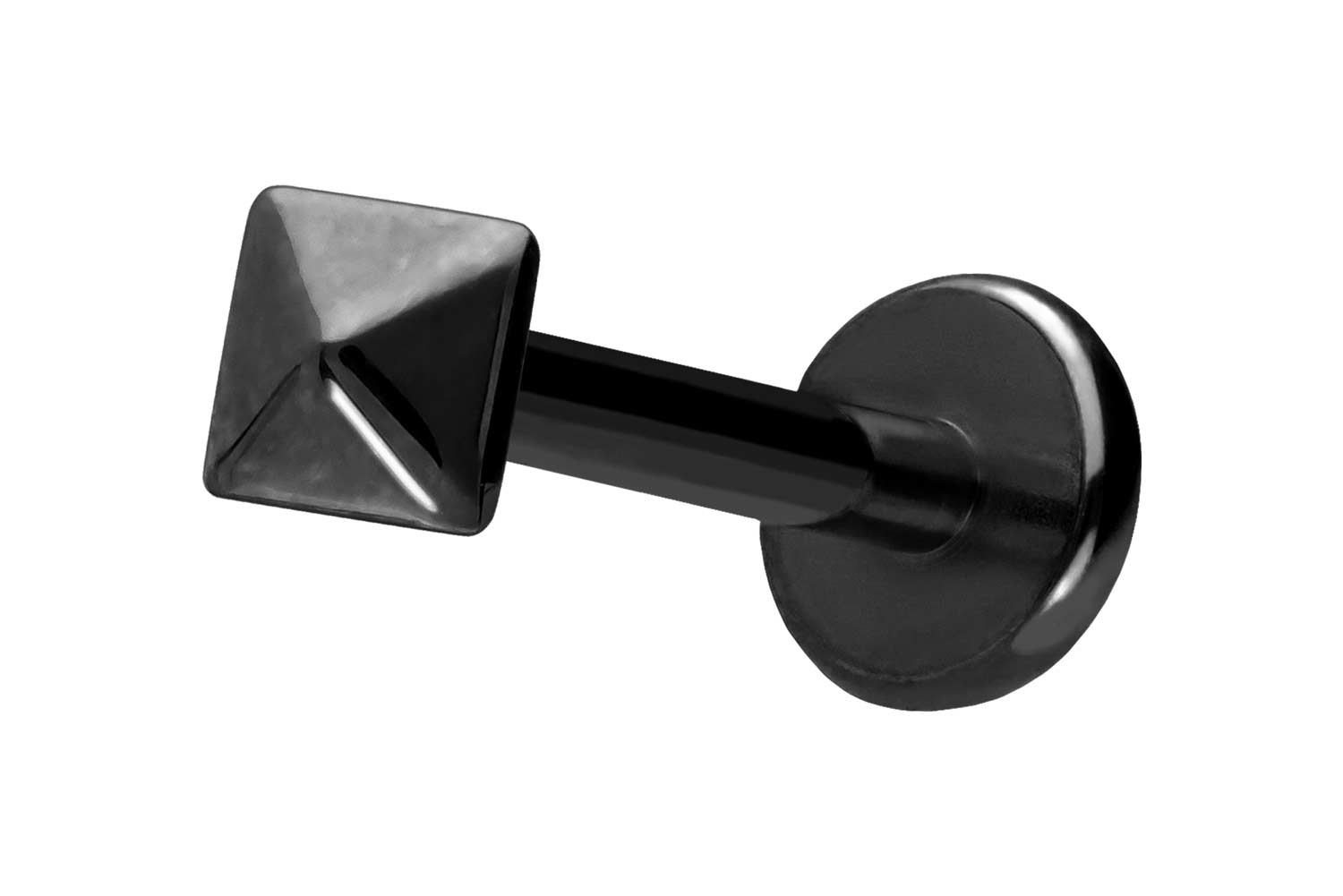 Titan Labret Piercing mit Push Fit PYRAMIDE